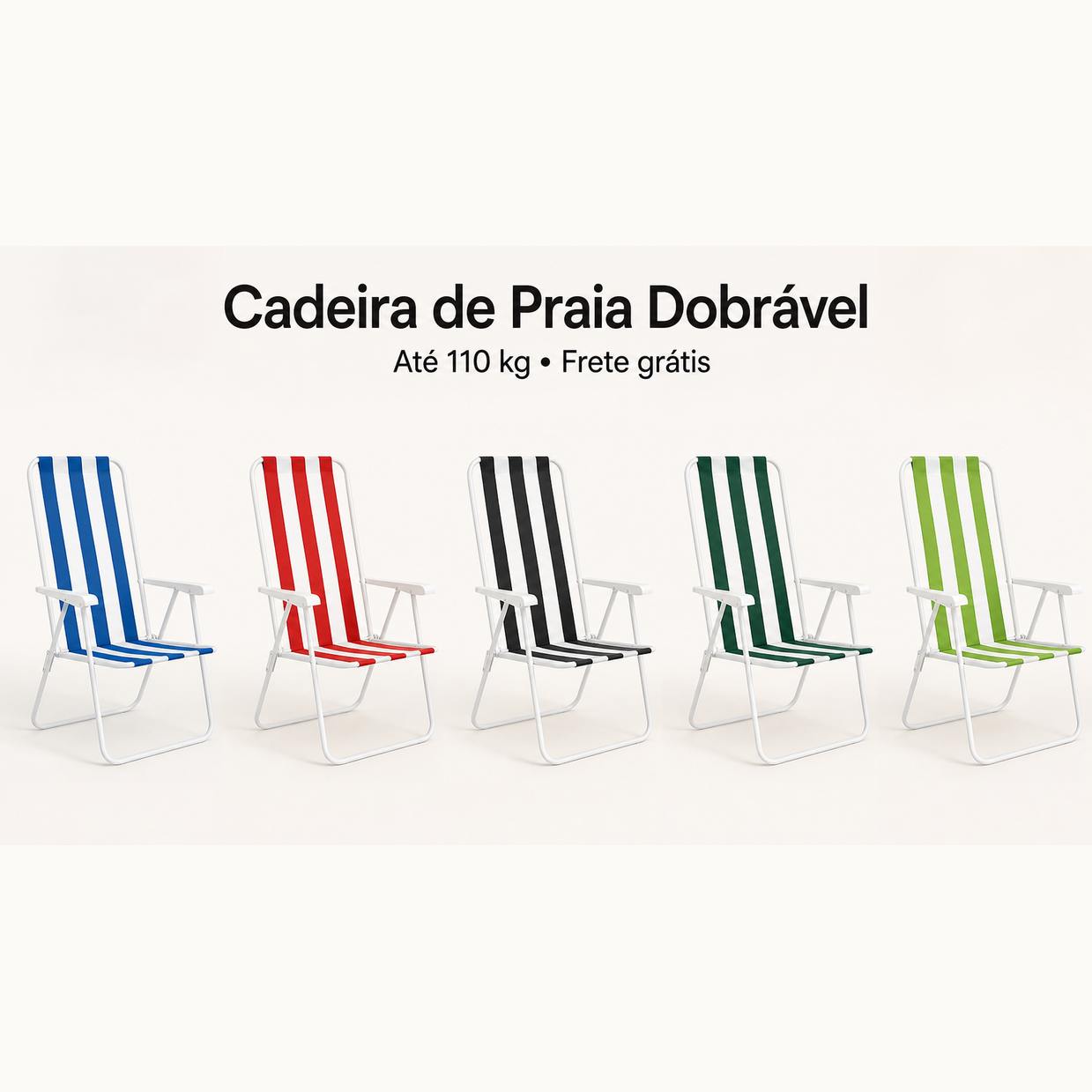 Cadeiras de praia dobráveis Xprint nas cinco cores disponíveis